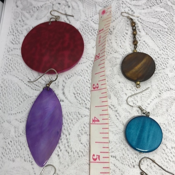 BUNDLE lot 7 shell earrings boho beach costal summer fun statement dangle drop. - Picture 11 of 11